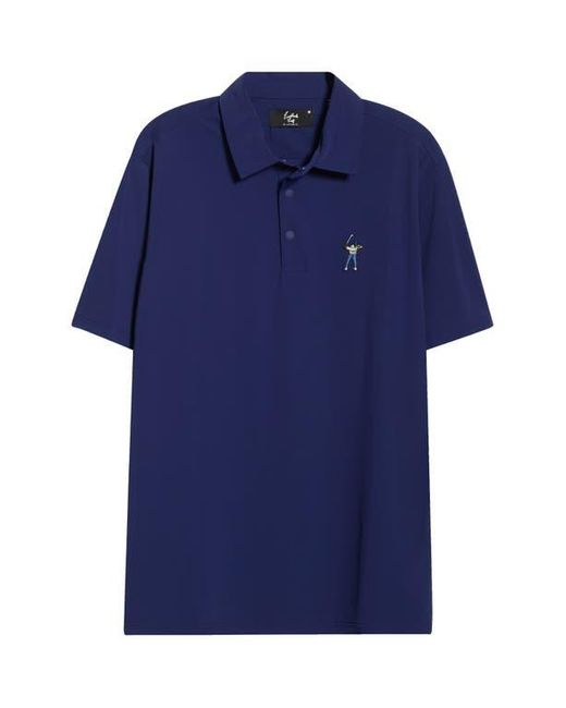 EASTSIDE GOLF Blue Snap Placket Performance Golf Polo for men