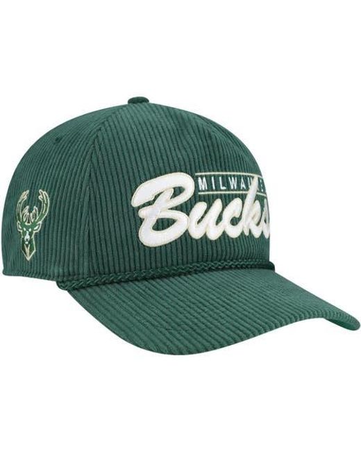 '47 Green Milwaukee Bucks Double Header Sidepatch Cord Hitch Adjustable Hat for men