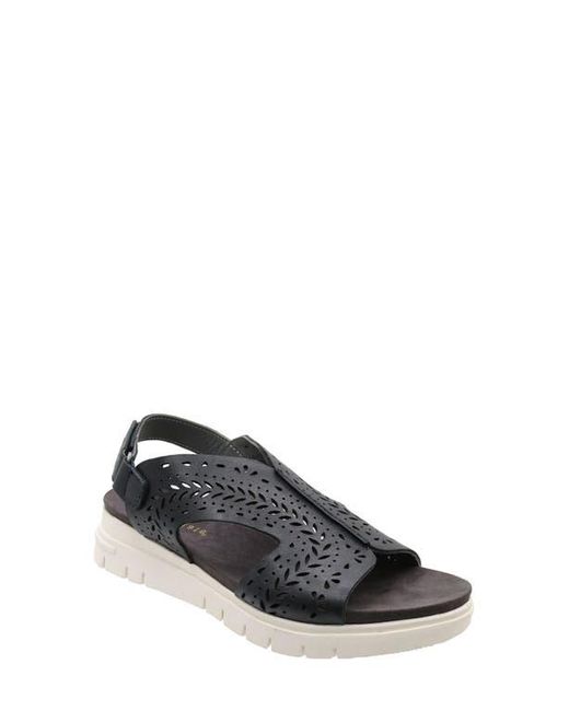 David Tate Black Moda Slingback Platform Wedge Sandal