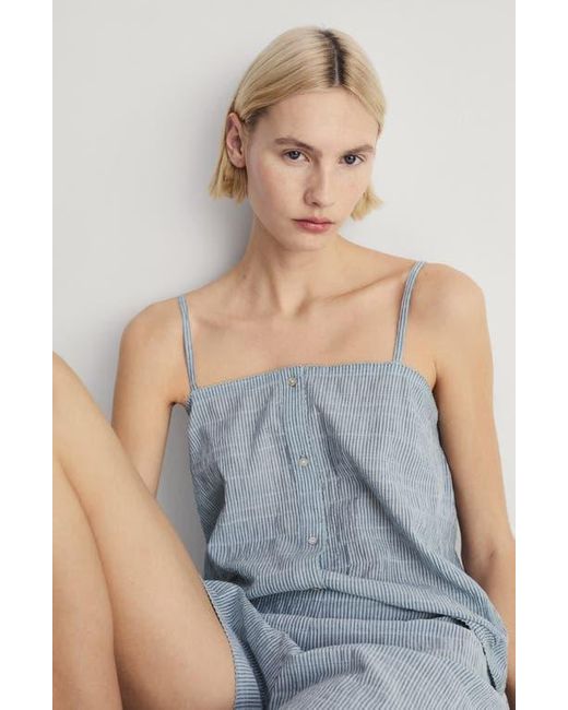 Mango Blue Stripe Seersucker Short Pajamas
