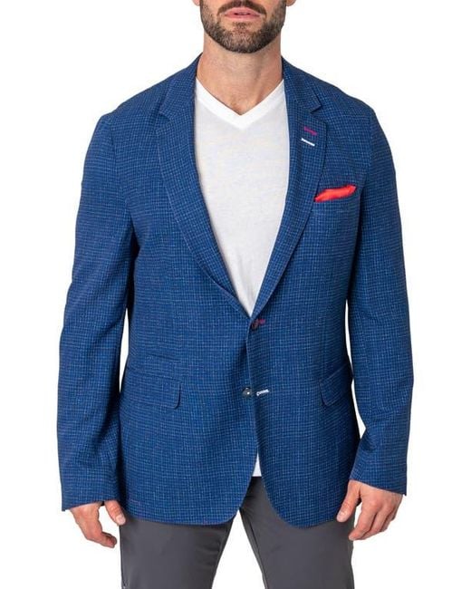 Maceoo Blue Unconstructed Squared Blazer for men
