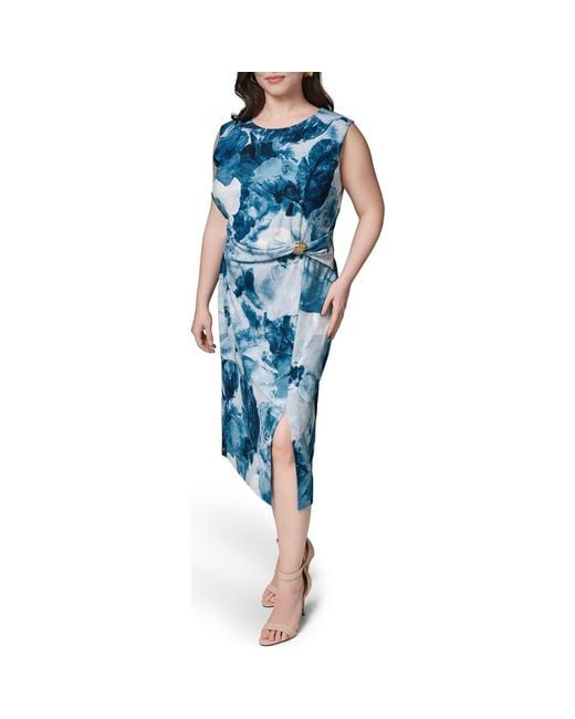donna karan blue dress New York Women's V-Neck Long-Sleeve MSRP $249 sleeved A Donna Karan | Dresses |