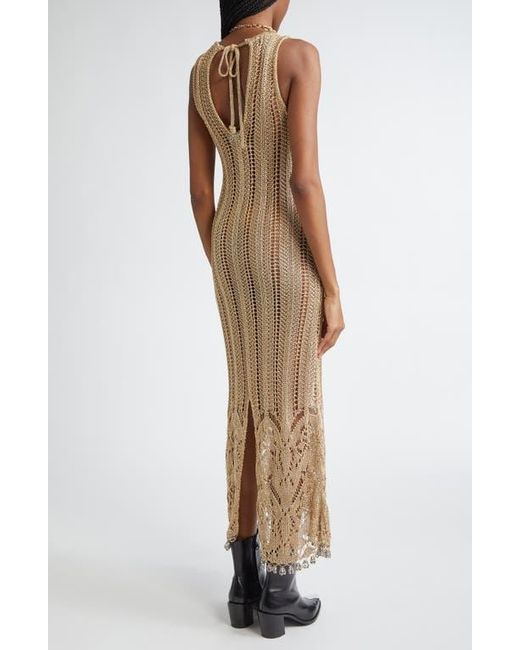 Rabanne Natural Openwork Tank Sweater Dress