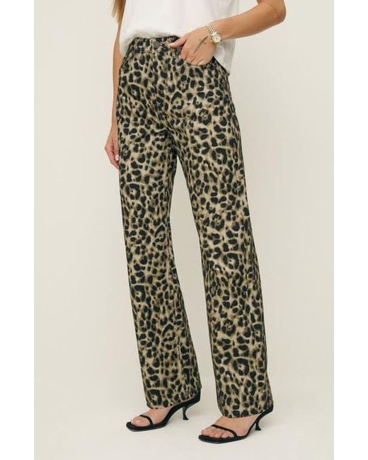 Reformation Green Cary High Waist Slouchy Straight Leg Jeans