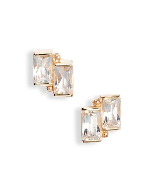 Anzie White Cléo Deux Carré Stud Earrings