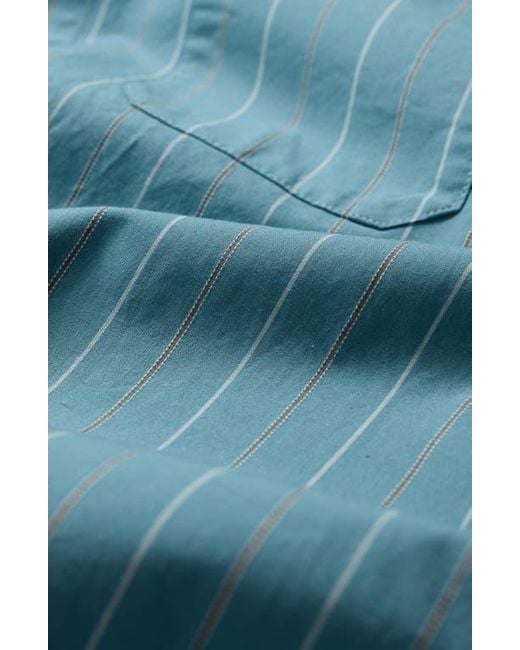 Seasalt Cornwall Blue Turnstone Stripe Organic Cotton Button-Up Shirt for men