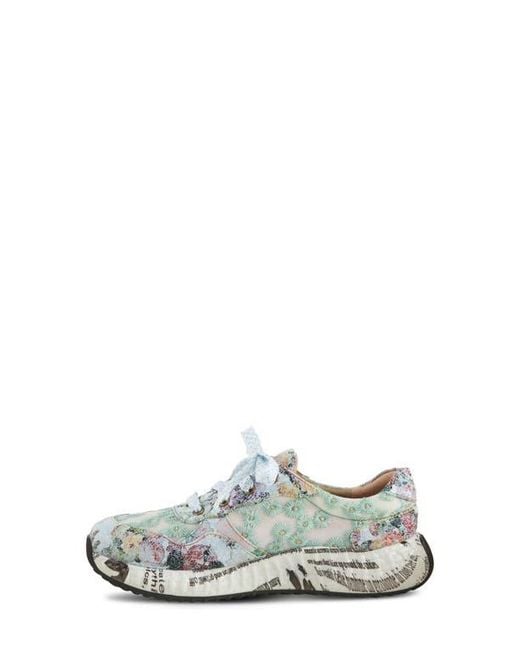 Spring Step White Daisymae Embroidered Sneaker