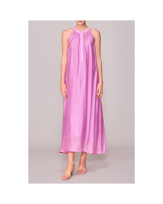 MELLODAY Pink Half Placket Maxi Dress
