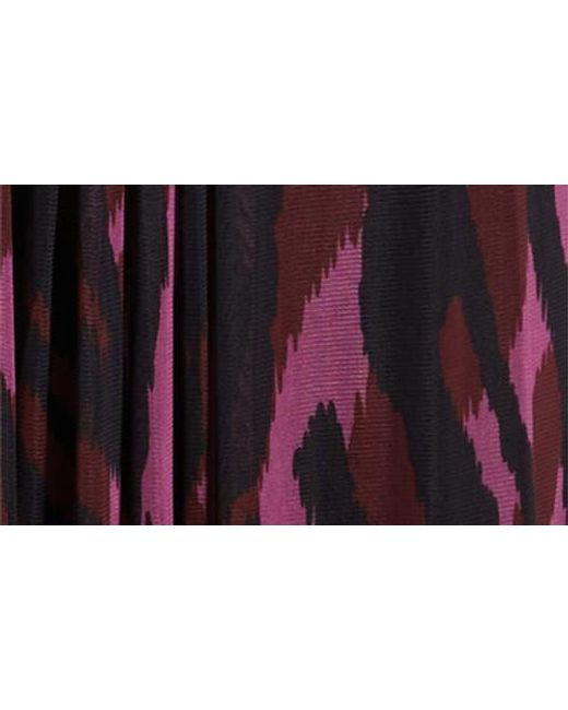 Anne Klein Women's Purple Abstract Print Twist Front Long Sleeve Mesh Maxi  Dress - hulwithkids.com