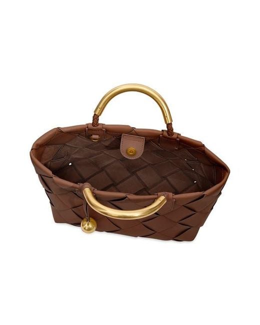 Rebecca Minkoff Brown Mini Frankie Woven Leather Tote