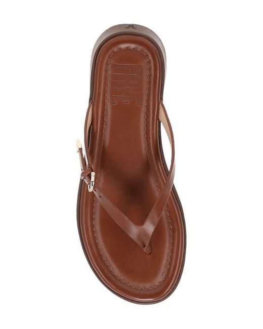 Frye Brown Maya Buckle Platform Flip Flop