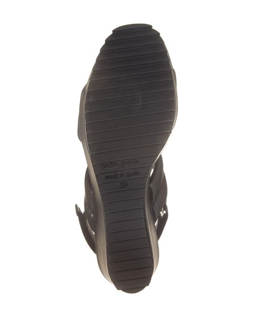 Pedro Garcia Black Fioralba Slingback Platform Wedge Sandal