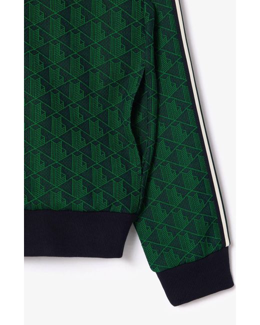 Lacoste Green Logo Monogram Stripe Track Jacket for men