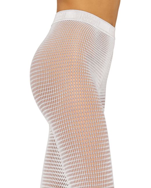 Wolford White Grid Net Tights