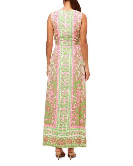 Trina Turk Metallic Button Front Printed Novak Maxi Dress