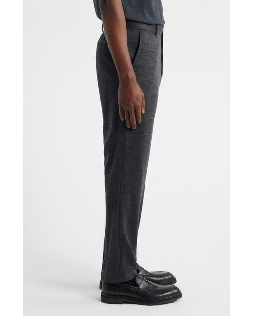 Bugatchi Gray Flat Front Knit Wool Blend Chinos for men