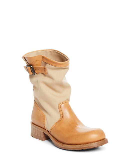 Prada Brown Canvas Boot