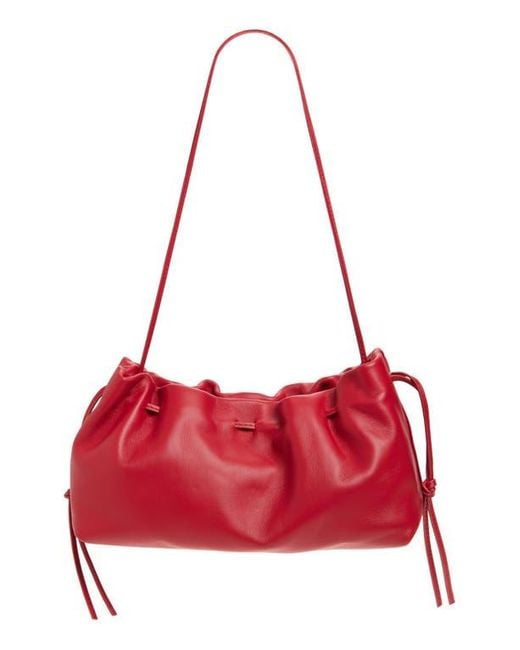 Altuzarra Red Drawstring Leather Clutch
