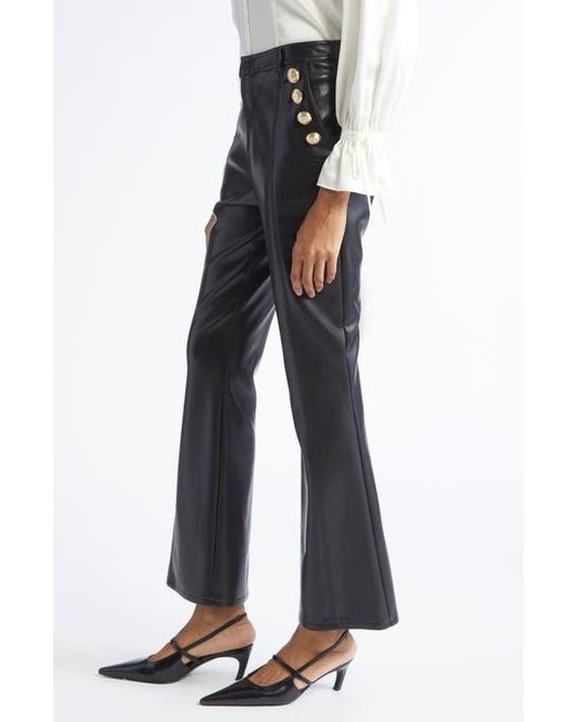 Cinq À Sept Blue Crop Faux Leather Pants