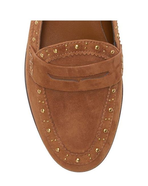 Vince Camuto Brown Camdyn Studded Penny Loafer