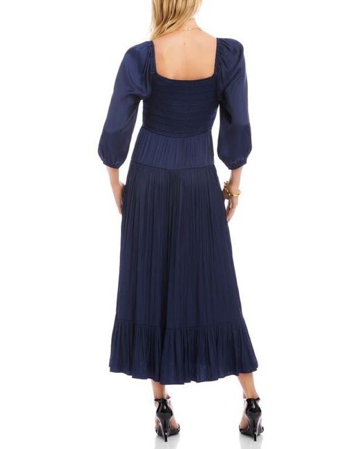 Karen Kane Women's Blue Smocked Balloon Sleeve Maxi Dress -  www.ice4pros.com.br