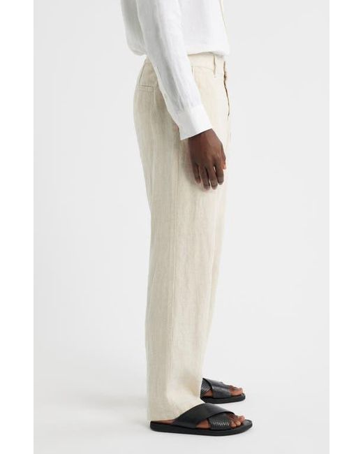 NN07 Natural 1454 Aden Flat Front Linen Chinos for men