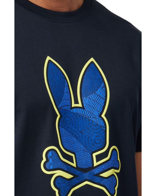 Psycho Bunny Blue Lenox Graphic T-shirt for men