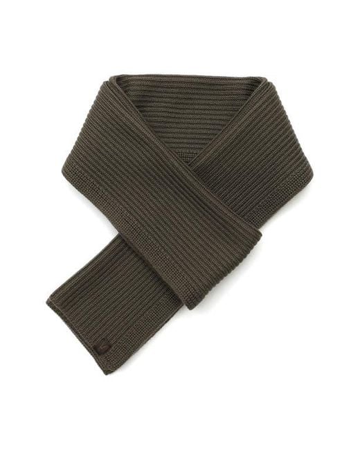 AllSaints Black Merino Wool Rib Scarf for men