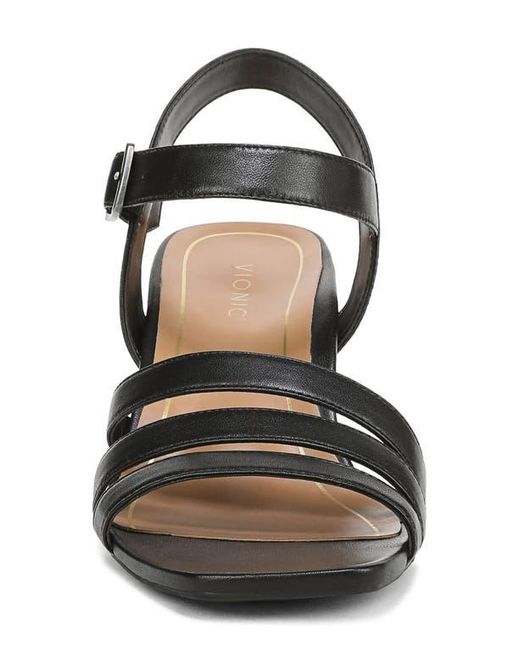 Vionic Black Nora Ankle Strap Sandal