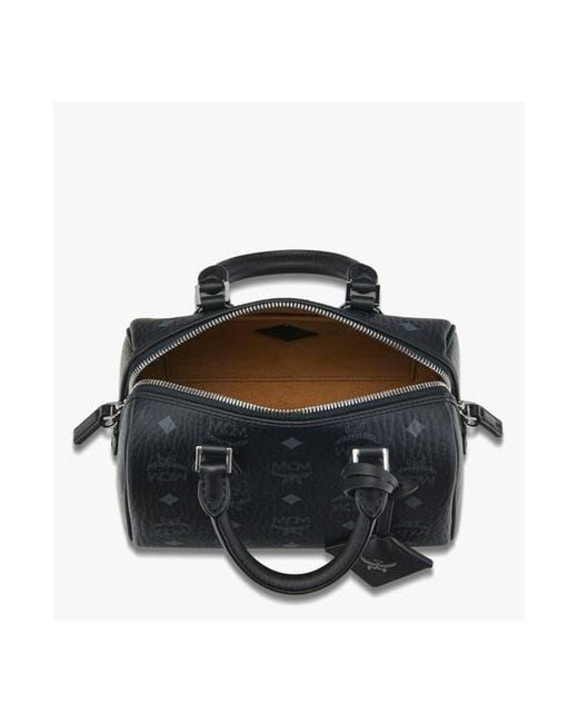 MCM Black Small Ella Boston Bag