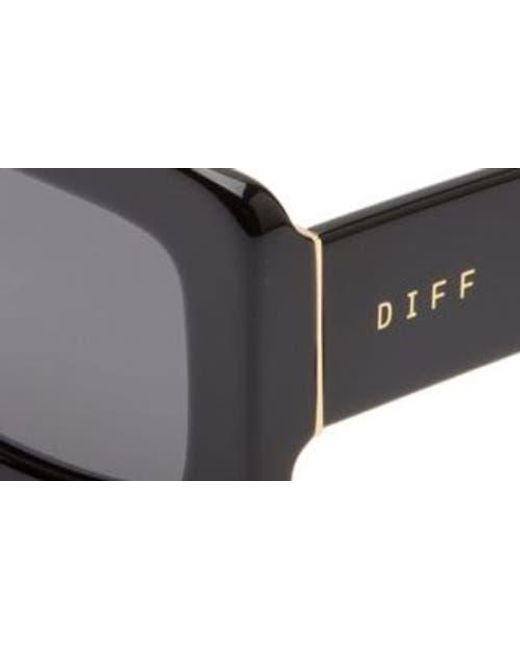 DIFF Black Indy 51Mm Polarized Rectangular Sunglasses