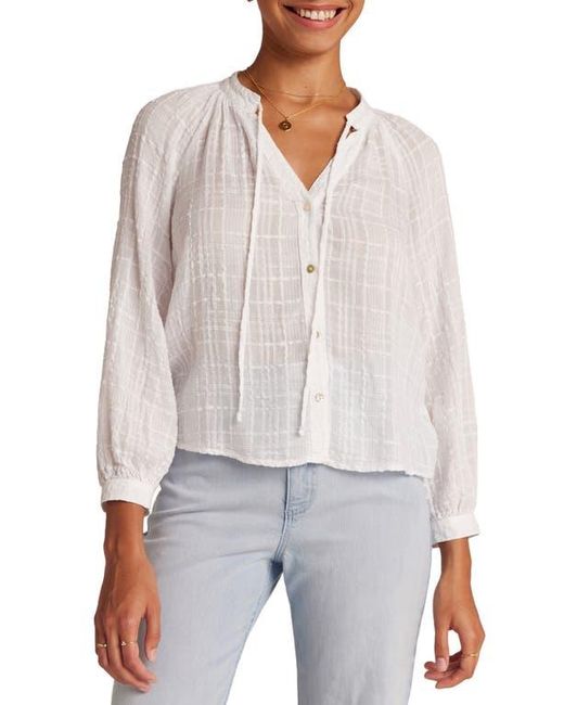 Bella Dahl White Tie Neck Raglan Sleeve Shirt