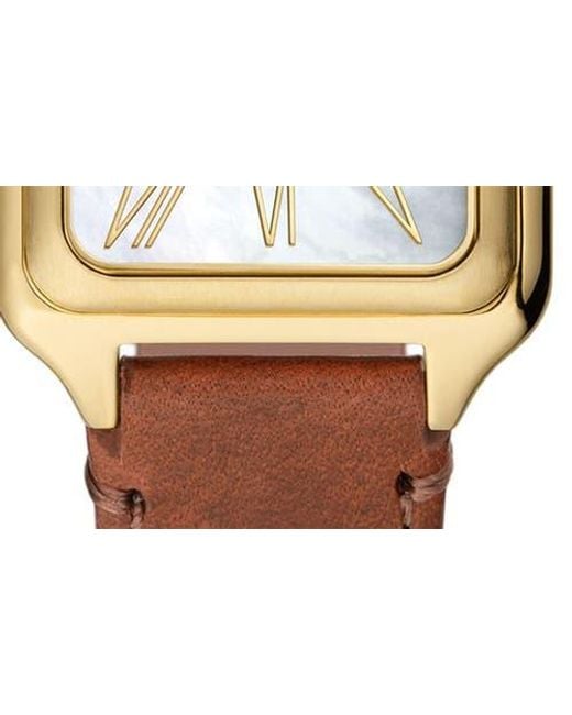 Fossil Brown Raquel Leather Strap Watch, 26Mm