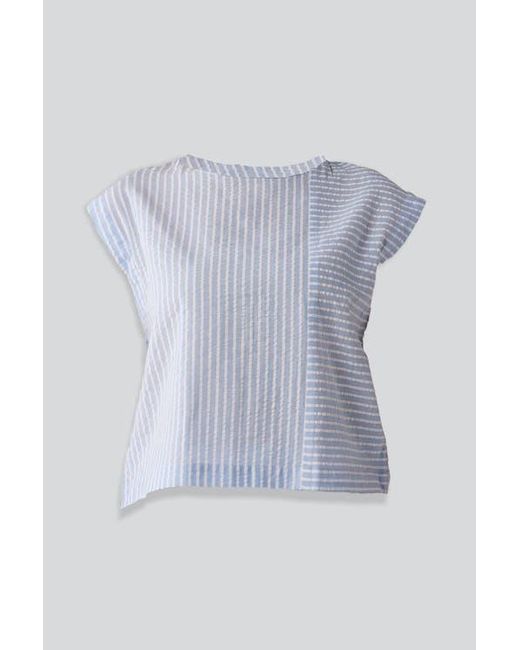 REISTOR Multicolor Button-Back Crew Neck Top