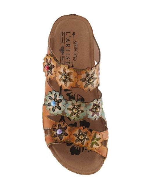 Spring Step Brown Cuddlecake Platform Wedge Slide Sandal