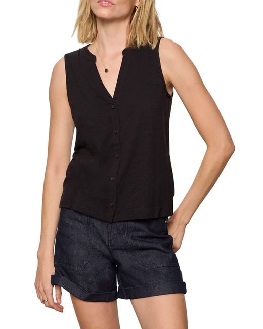 Sanctuary Black All Set Button Tank