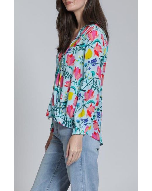 Apny Gray Split Neck Top