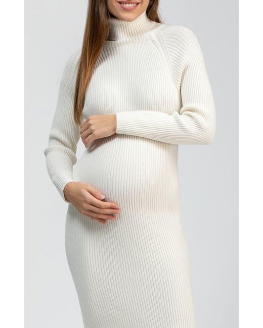 PIETRO BRUNELLI MATERNITY Giorgia Rib Long Sleeve Midi Sweater Dress in White | Lyst PIETRO BRUNELLI MATERNITY Giorgia Rib Long Sleeve Midi Sweater Dress in White | Lyst