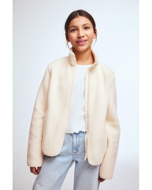H&M White Teddy Jacket