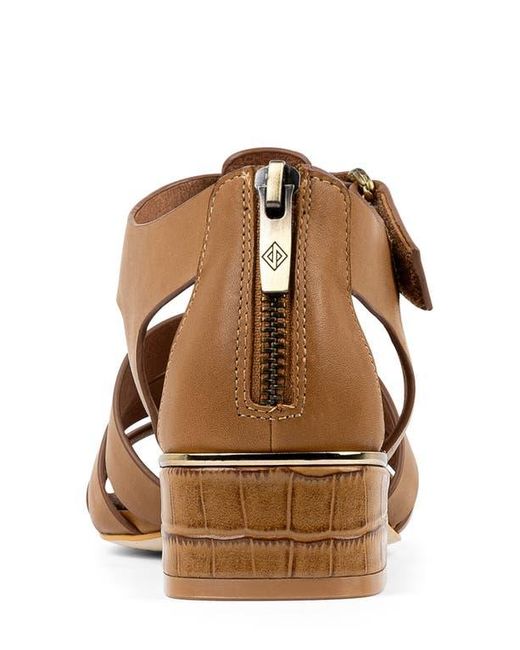 Donald J Pliner Brown Falesia Block Heel Fisherman Sandal
