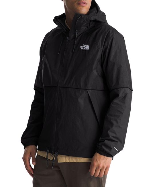 The North Face Black Antora Water Repellent Hooded Rain Jacket for men