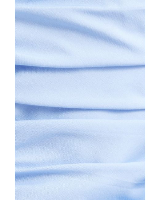 Area Blue Star Cutout Cotton Blend Poplin Minidress