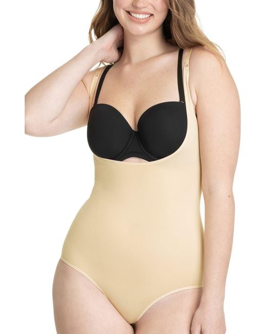 Shapermint Essentials Black Open Bust Shaper Bodysuit