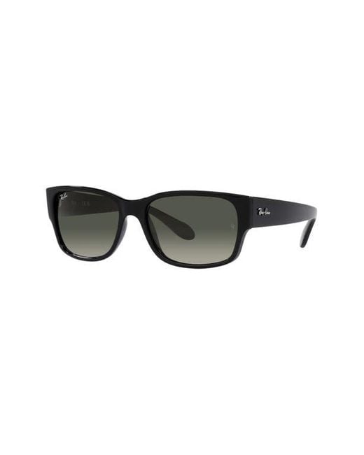 Ray-Ban Black 58Mm Gradient Polarized Rectangular Sunglasses