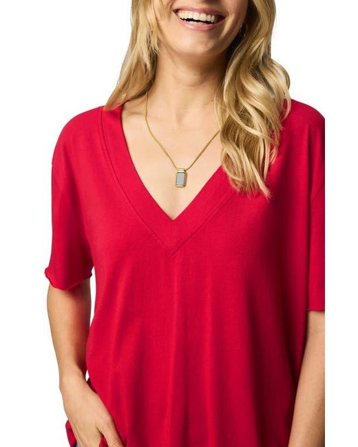 Splendid Red Kacey V-Neck T-Shirt