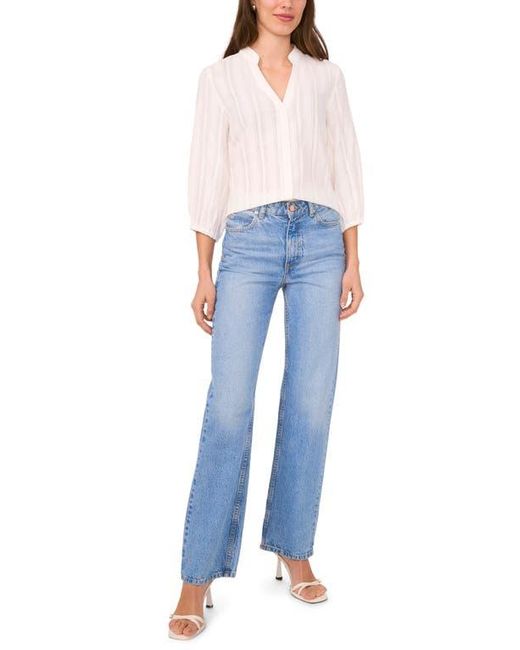 Halogen® White Cotton Button-Up Top