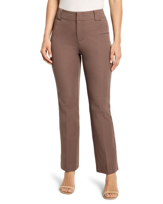 NIC+ZOE Brown Stretch Bootcut Pants