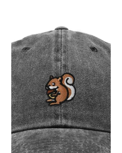 Alix Gray Squirrel Embroidered Outdoor Cap for men