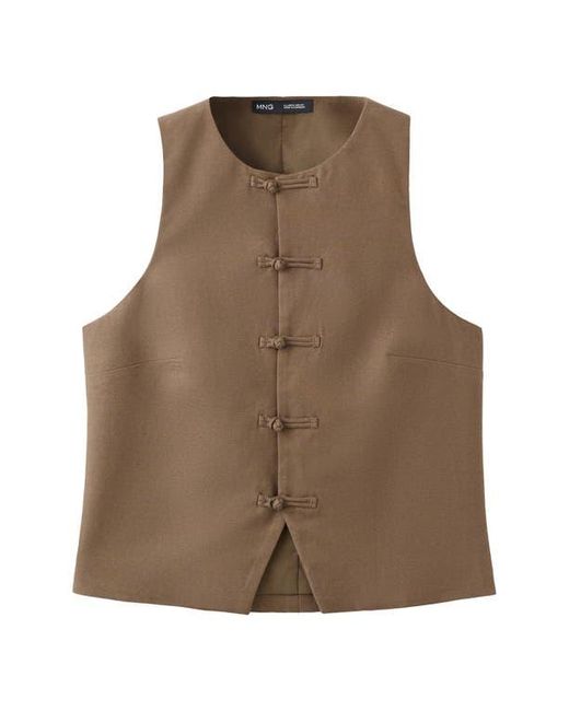 Mango Brown Toggle Closure Vest