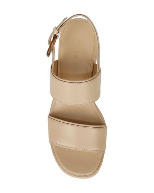Vince Natural Roma Slingback Platform Wedge Sandal